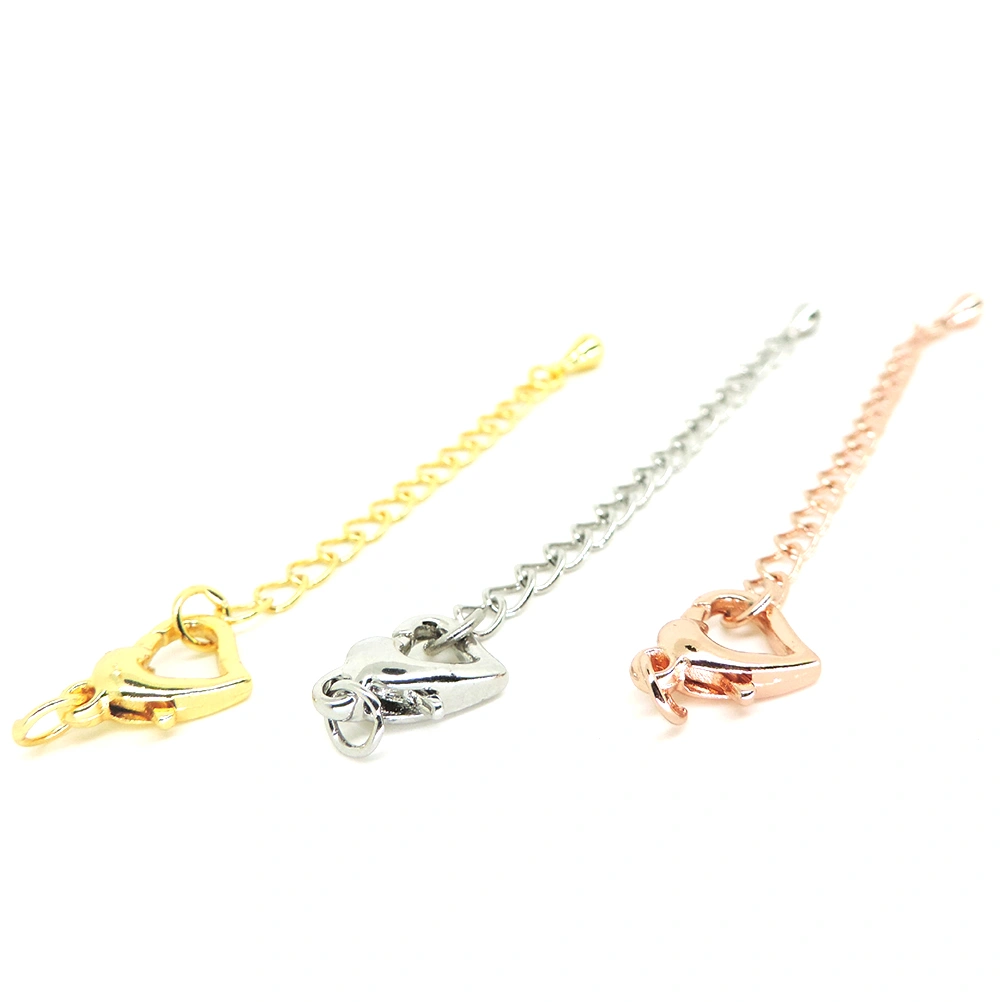 3 PCs Necklace Bracelet Extender Chain Waterdrop Charms with Lobster Clasp Buckles for Jewelry Making Findings (Silver + 18K Gold + Rose Gold)