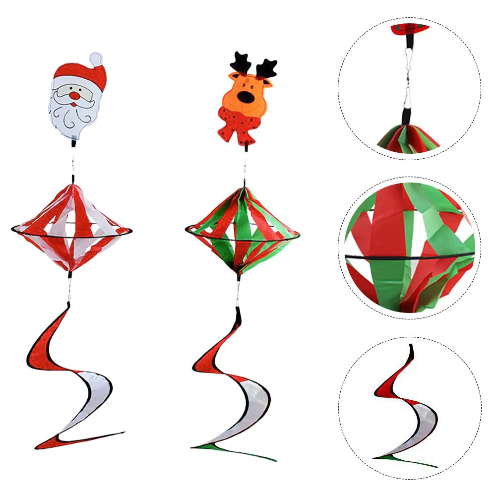 2 Pcs Christmas Windmills Colorful Diamond Decor Christmas Ornaments for Outdoor
