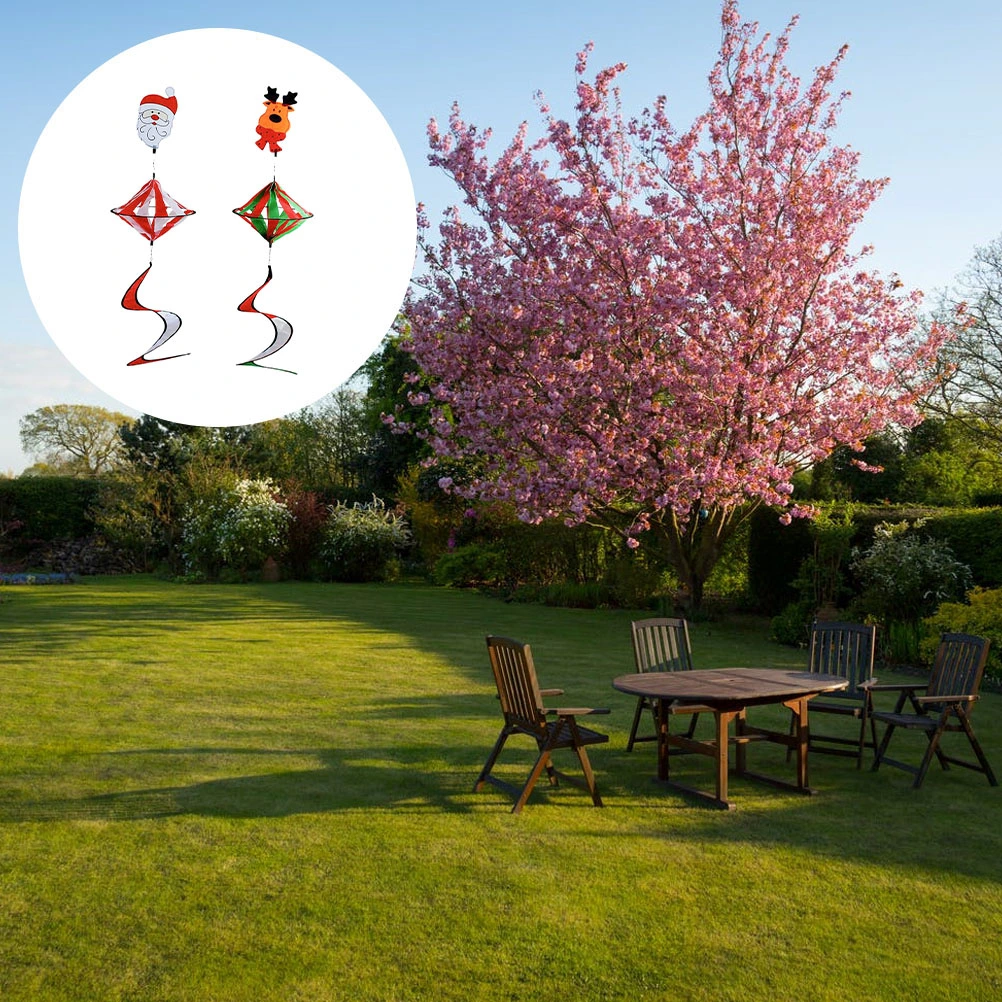2 Pcs Christmas Windmills Colorful Diamond Decor Christmas Ornaments for Outdoor