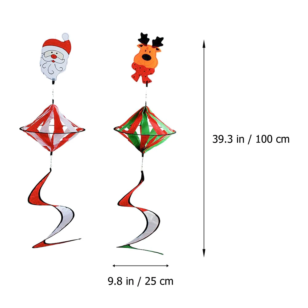 2 Pcs Christmas Windmills Colorful Diamond Decor Christmas Ornaments for Outdoor