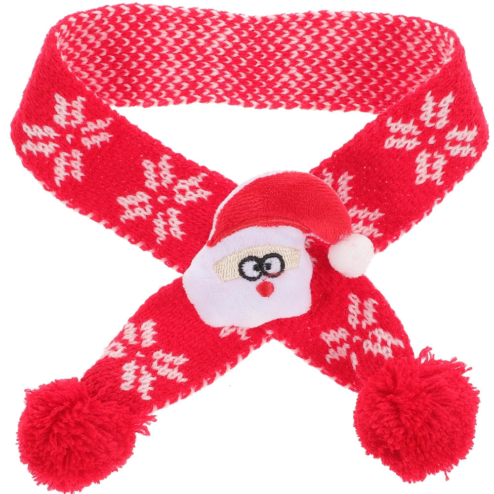 1PC Christmas Dog Scarf Festive Puppy Scarf Pet Warm Keeping Scarf Pet Costume Supplies for Home Outdoor