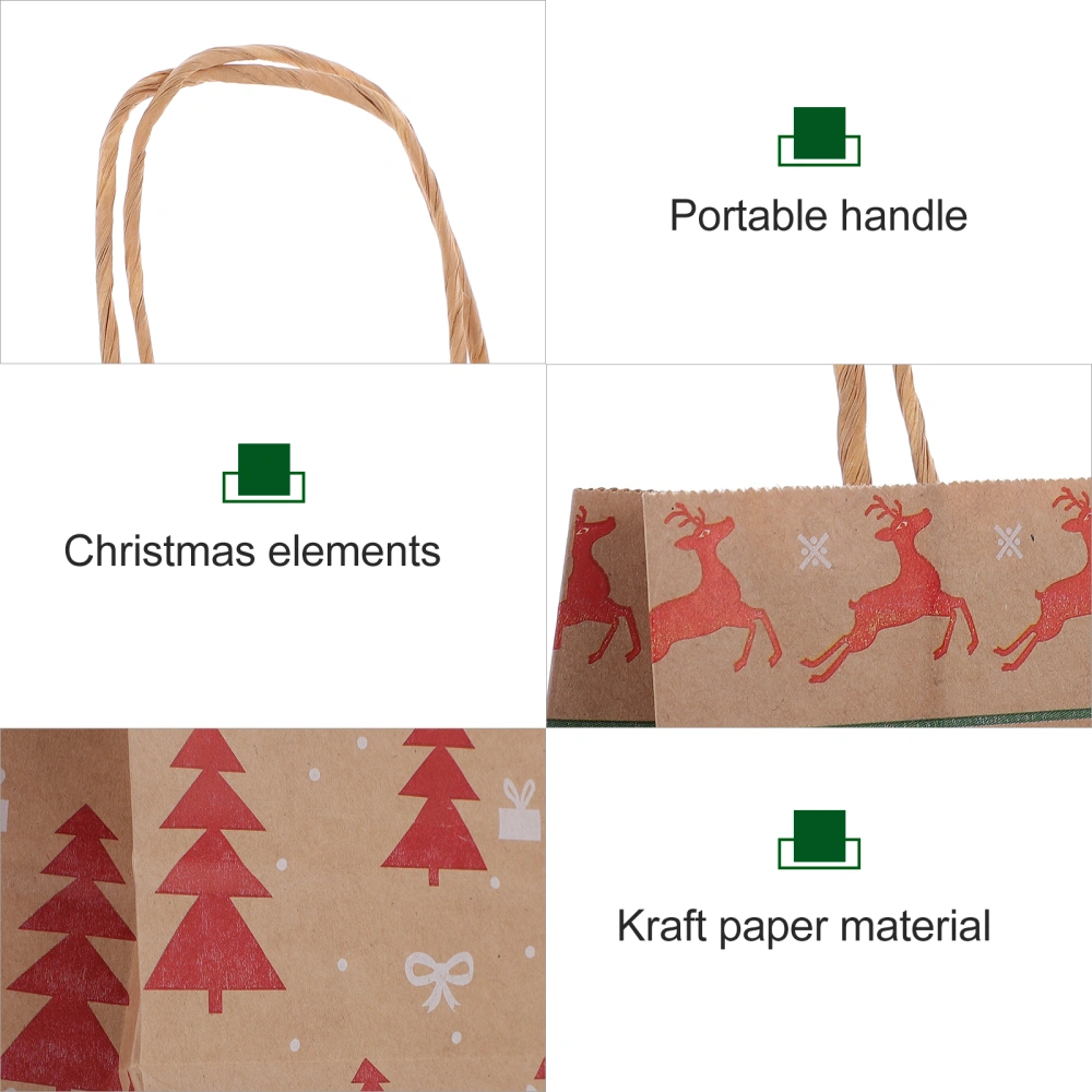 20pcs Christmas Candy Pouch Kraft Paper Candy Bag Creative Gift Tote Bags