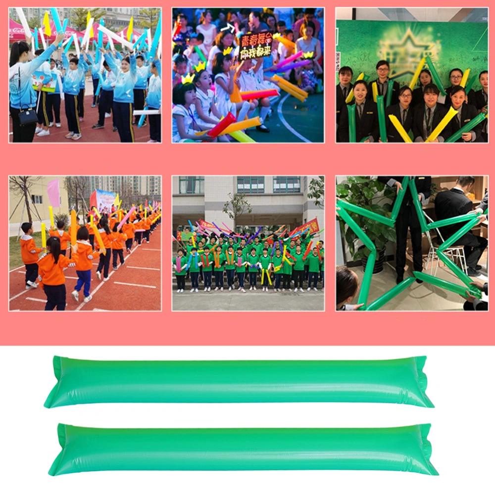 60pcs Thicken Inflatable Sticks Concert Noisemaker Cheering Sticks Birthday Wedding Party Boom Wand Sporting Events Bar Party Favors (Green) 