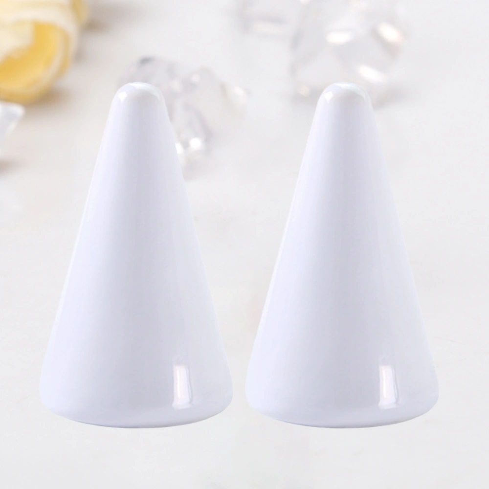 2PCS Ceramic Finger Ring Racks Simple Cone Shaped Ring Holder Porcelain Ring Tower Jewelry Organizer