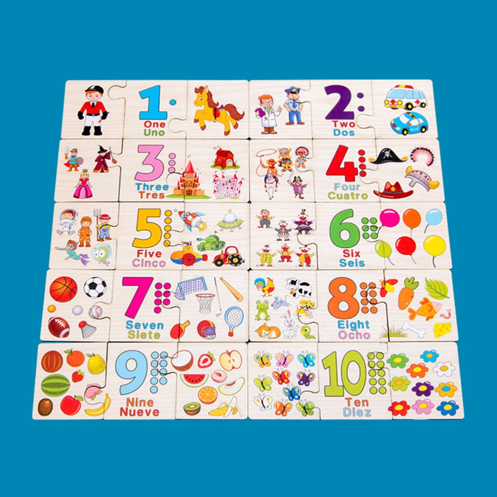 1 Set of Kids Math Early Learning Toy Number Matching Jigsaw Puzzle Kids Cognitive Puzzle Colorful