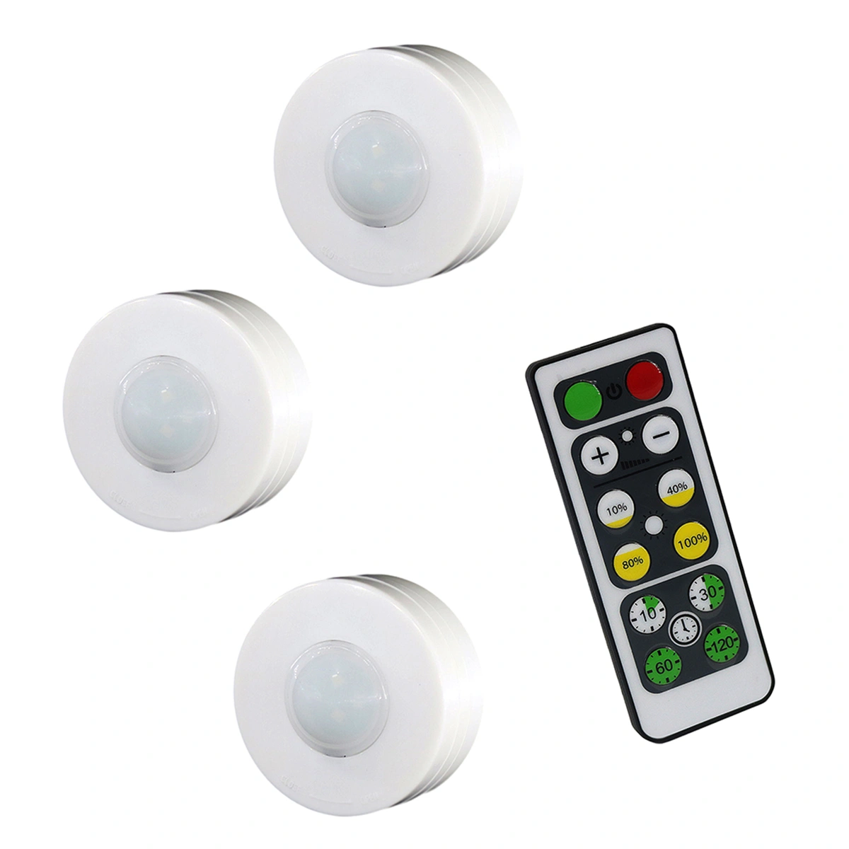 2pcs Wireless Cabinet LED Lights Set Brightness Adjustable Cupboard Accent Light - 1 Light and 1 (White Light)