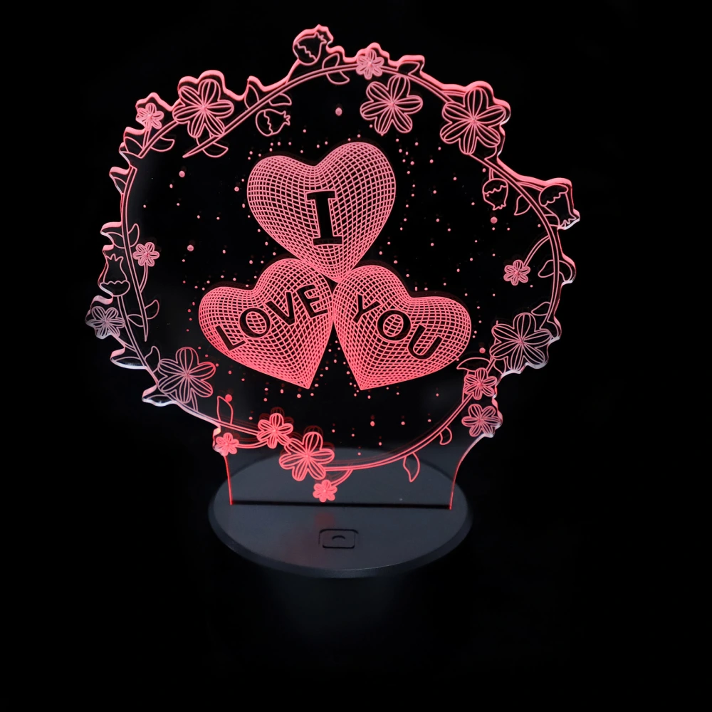 1Pc I LOVE YOU Valentine's Day Wedding Gift 3D LED Colorful Touch Lamp Decor