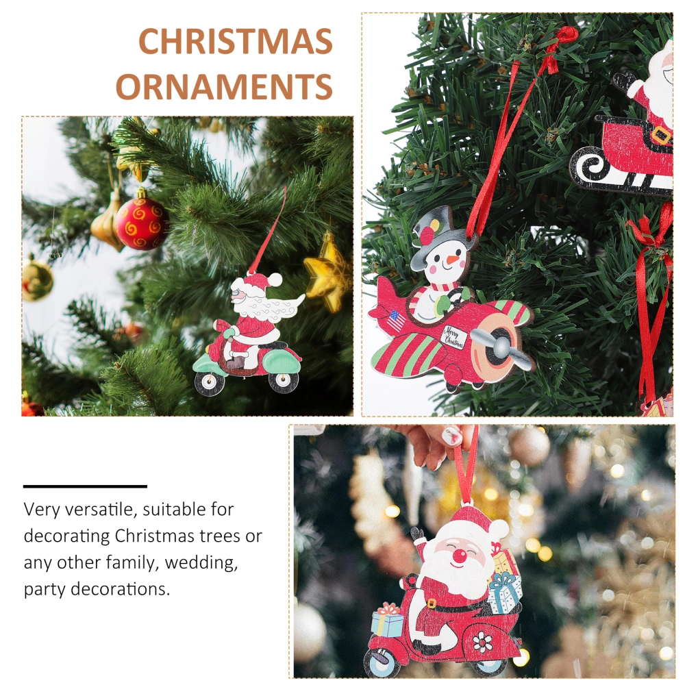 6Pcs Creative Christmas Themed Pendants Lovely Xmas Tree Hanging Ornaments Decor