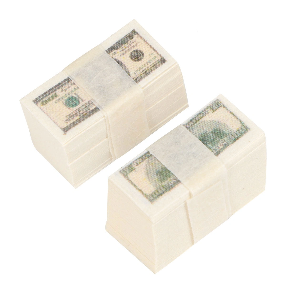 2 Bundles Simulated Dollar Doll House Accessories Mini Handmade Cash Toys Artificial Micro Decors Layout Props for Doll House Micro World Supplies (1 Dollar and 100 Dollar Pattern, 100pcs/ Bundle)
