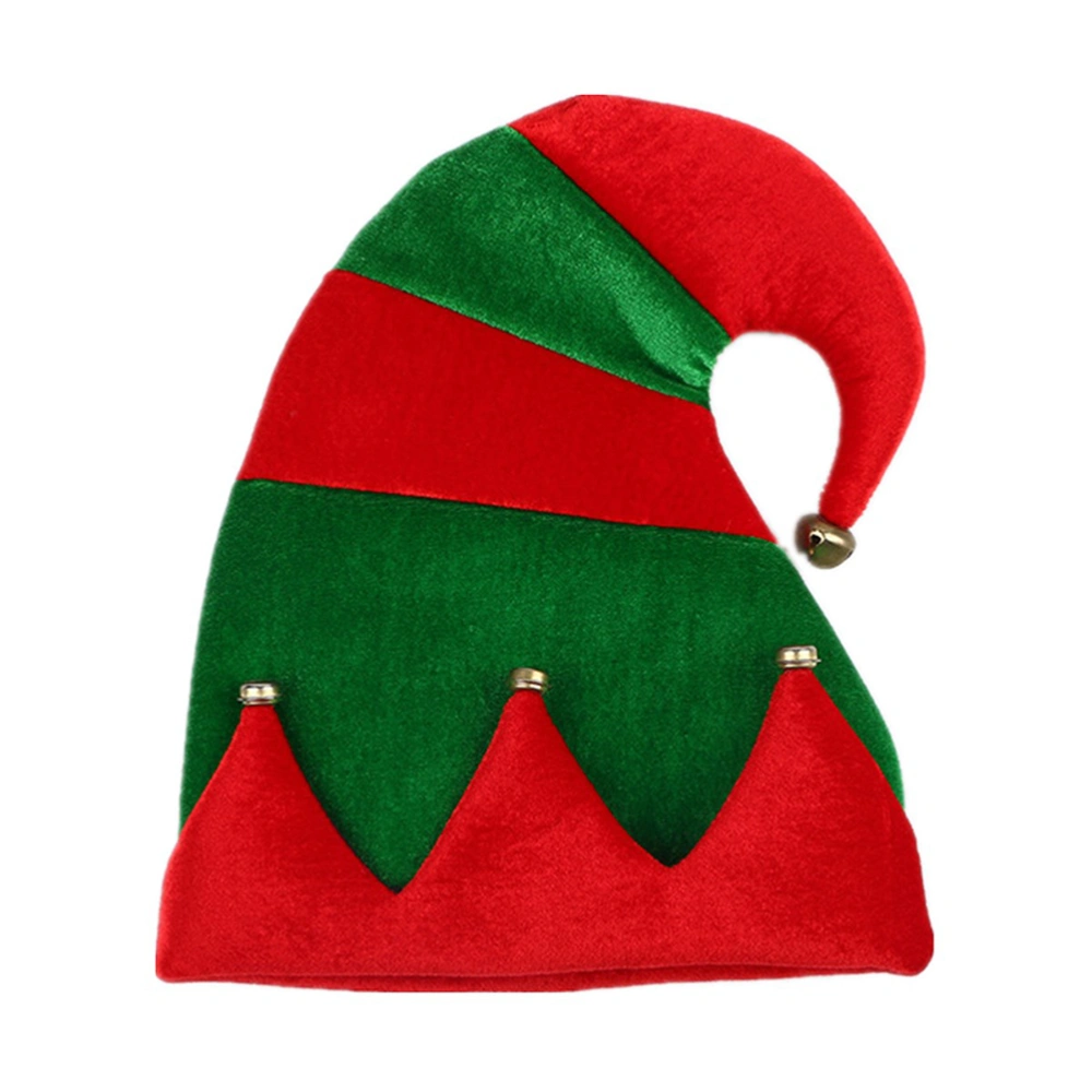 1PC Christmas Clown Show Hat Carnival Decorative Bell Hat Funny Halloween Costumes Headdress Lovely Cosplay Clown Props Hat for Adults Wearing Red+Green