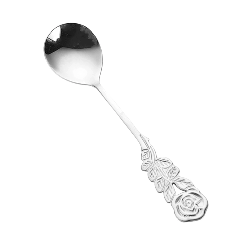 3pcs Stainless Steel Mini Coffee Spoon Dessert Spoon Cake Spoon Mirror Surface for Home (Silver)