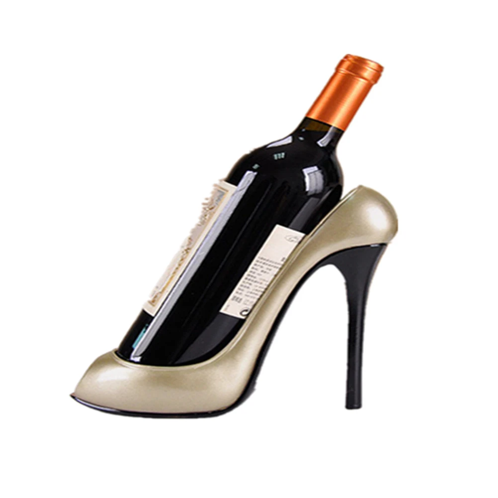 High Heel Shoe Wine Bottle Holder Wine Rack Home Decoration Ornaments Crafts (Champagne)