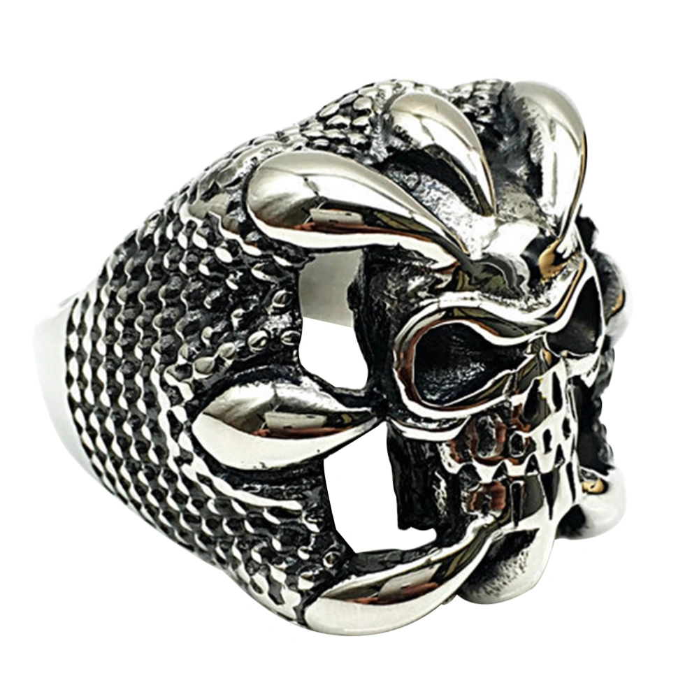 Fashion Finger Ring Stainless Steel Ring Simple Ring Punk Skeleton Hand Ring for Men (Size 12)