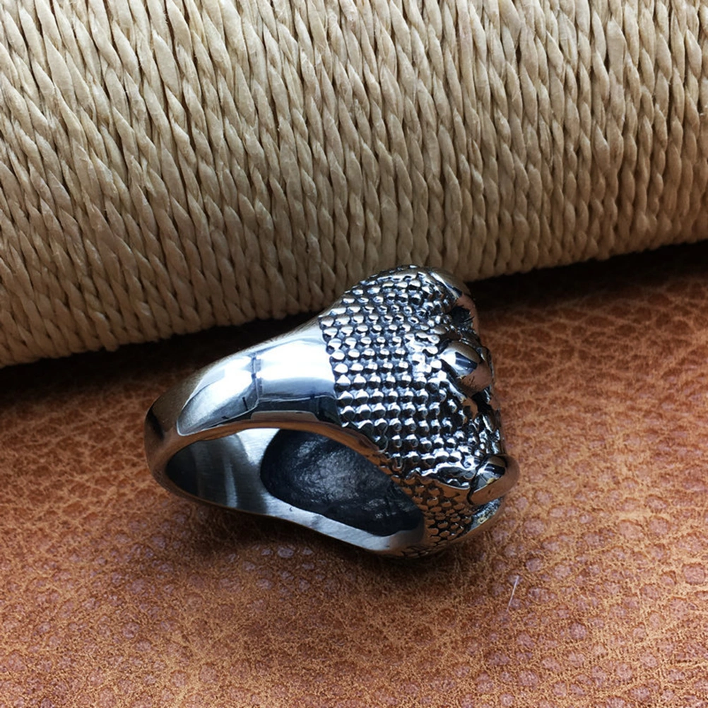 Fashion Finger Ring Stainless Steel Ring Simple Ring Punk Skeleton Hand Ring for Men (Size 12)