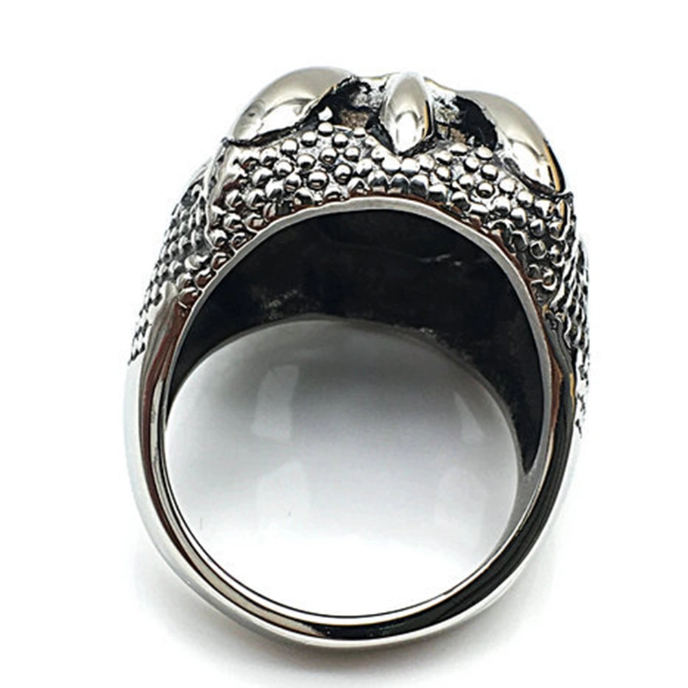 Fashion Finger Ring Stainless Steel Ring Simple Ring Punk Skeleton Hand Ring for Men (Size 12)