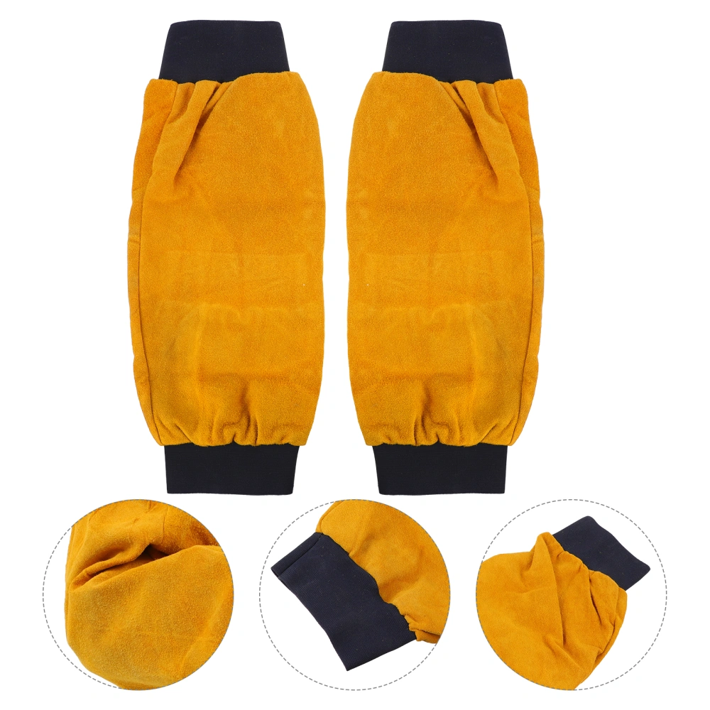 1 Pair Heat Resistant Welding Sleeves Useful Arm Protection Sleeves (Yellow)