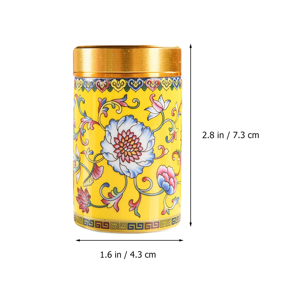 Ceramic Tea Canister Loose Tea Jar Enamel Storage Can Porcelain Container