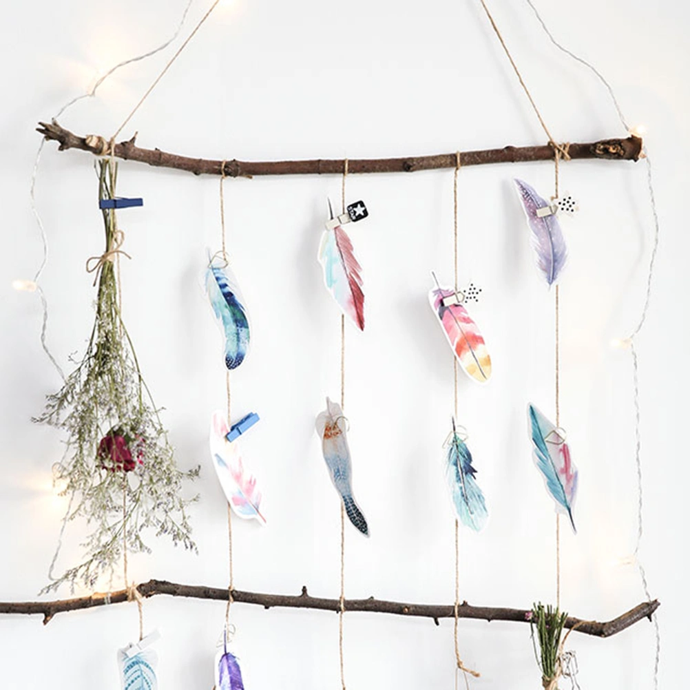30 Sheets Paper Bookmark Dyed Feather Dream Cards Literary Feathers Small Fresh Students Stationery Shaped Bookmarks