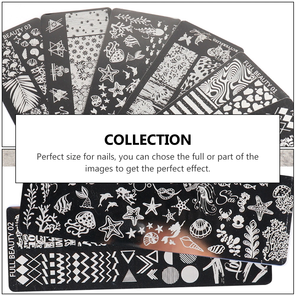 6pcs Manicure Stencils Nail Art Stamping Templates Nail Polish Stamps Kit