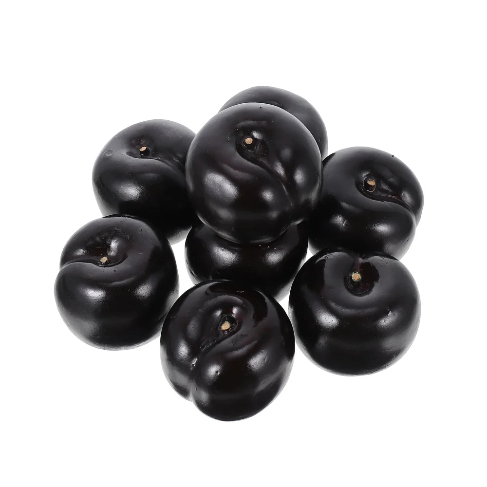 8pcs Fake Plum Photography Props Artificial Plum Lifelike Fruit Decorations