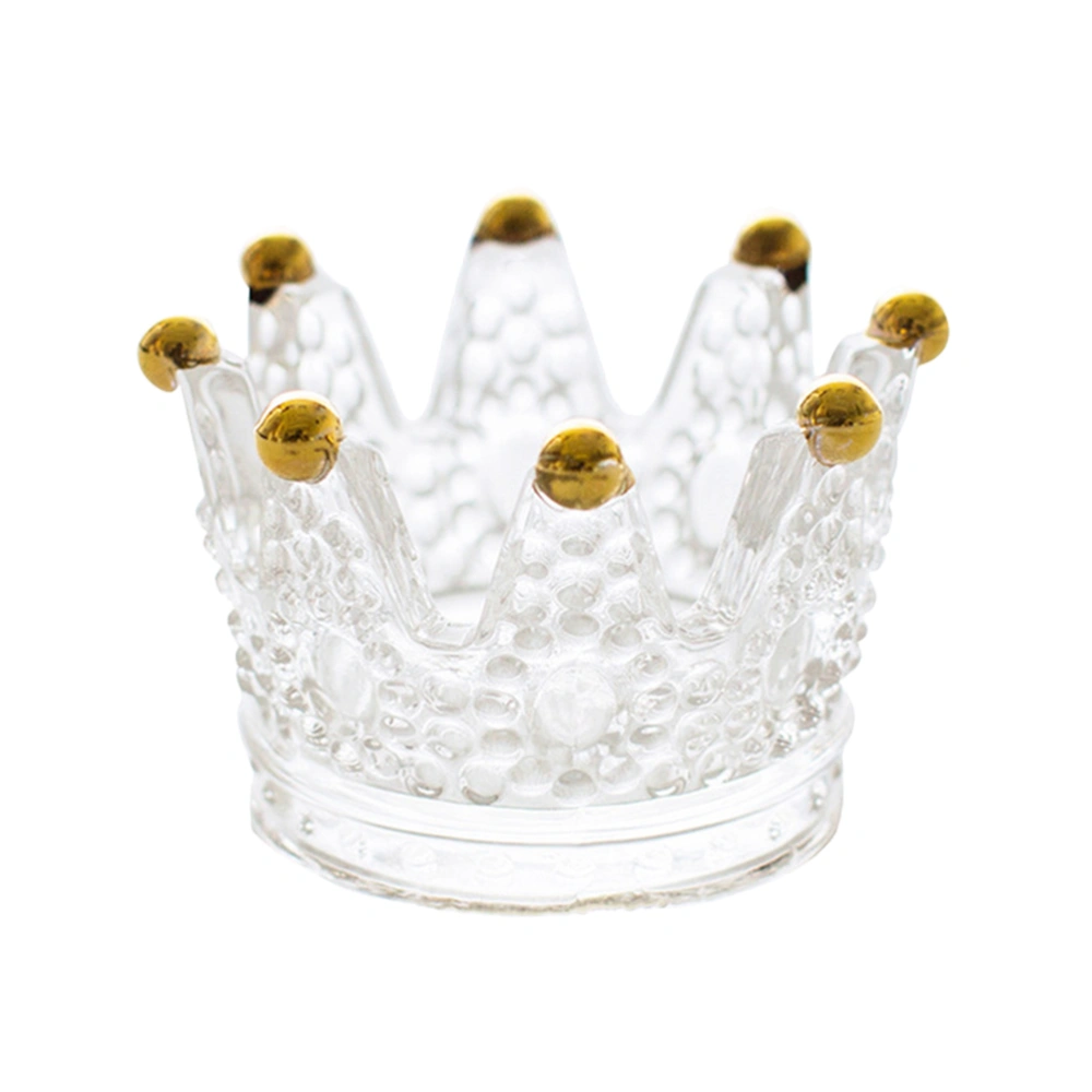 Glass Ashtray Chic Crown Candlestick Ornament Glass Crown Cigarette Ashtray Candle Holder Photography Props