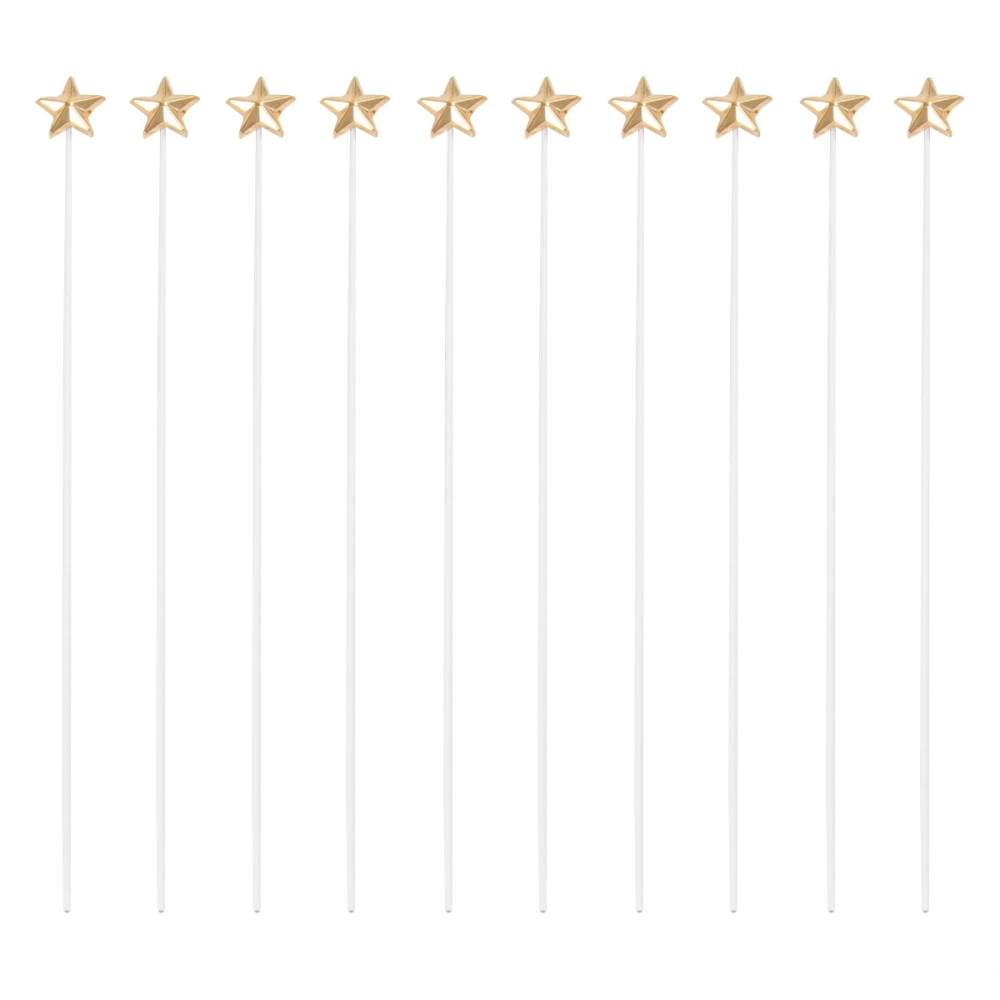 50 Pcs Five-pointed Star Birthday Cake Insert Birthday Cupcake Toppers Supplies (Three-Dimensional Golden Five-Pointed Star)