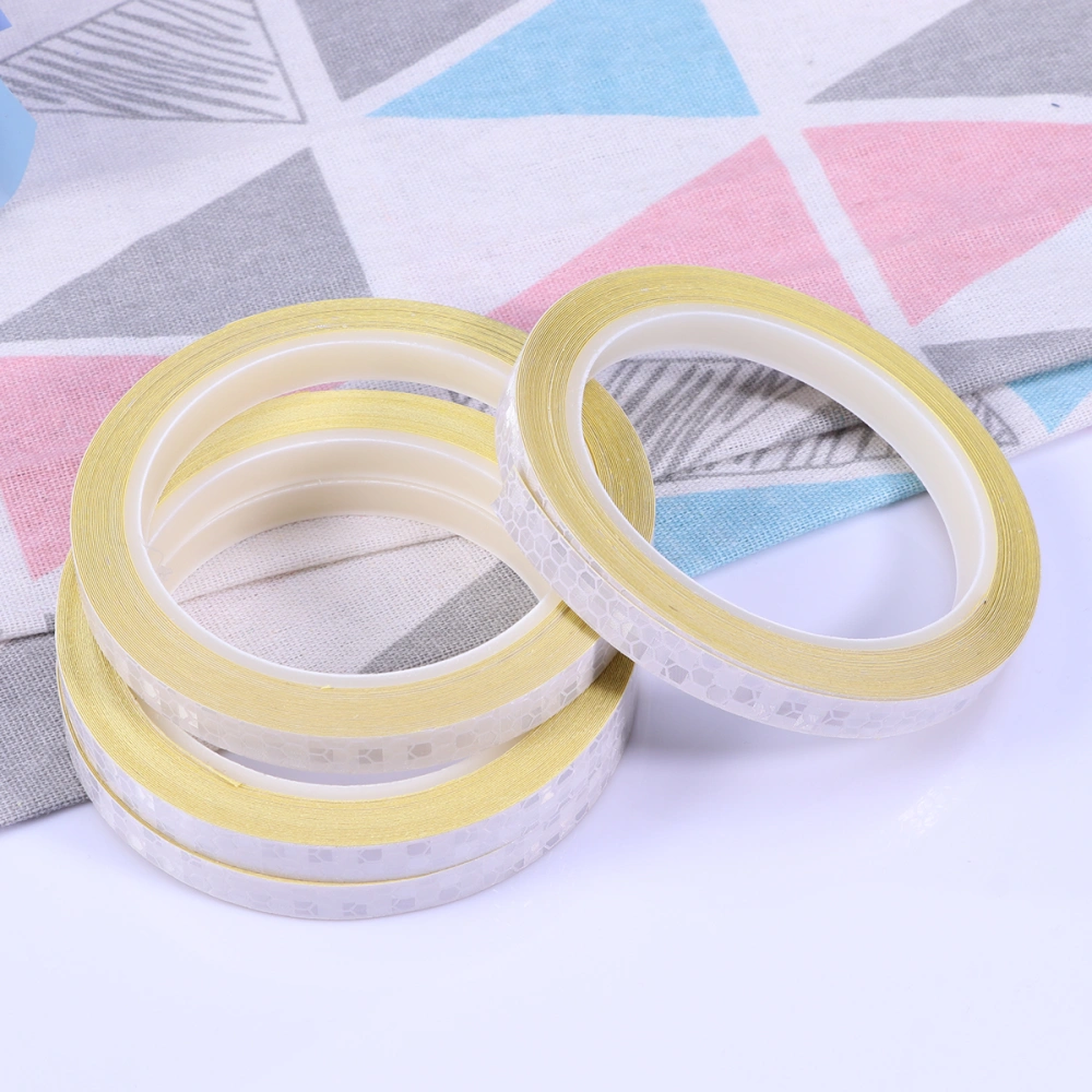 4PC Wheel Reflective Stickers Safety Accessories Tape Rim Stickers for Cycling Wheel Hat Car Cloth (Silver)