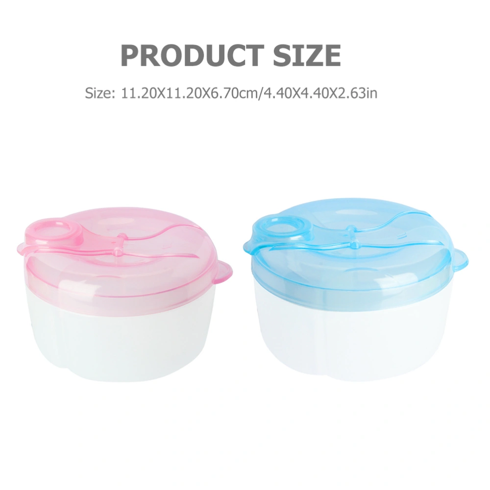 2Pcs Baby Milk Storage Holder Portable Baby Food Box Rotatable Infant Formula Case