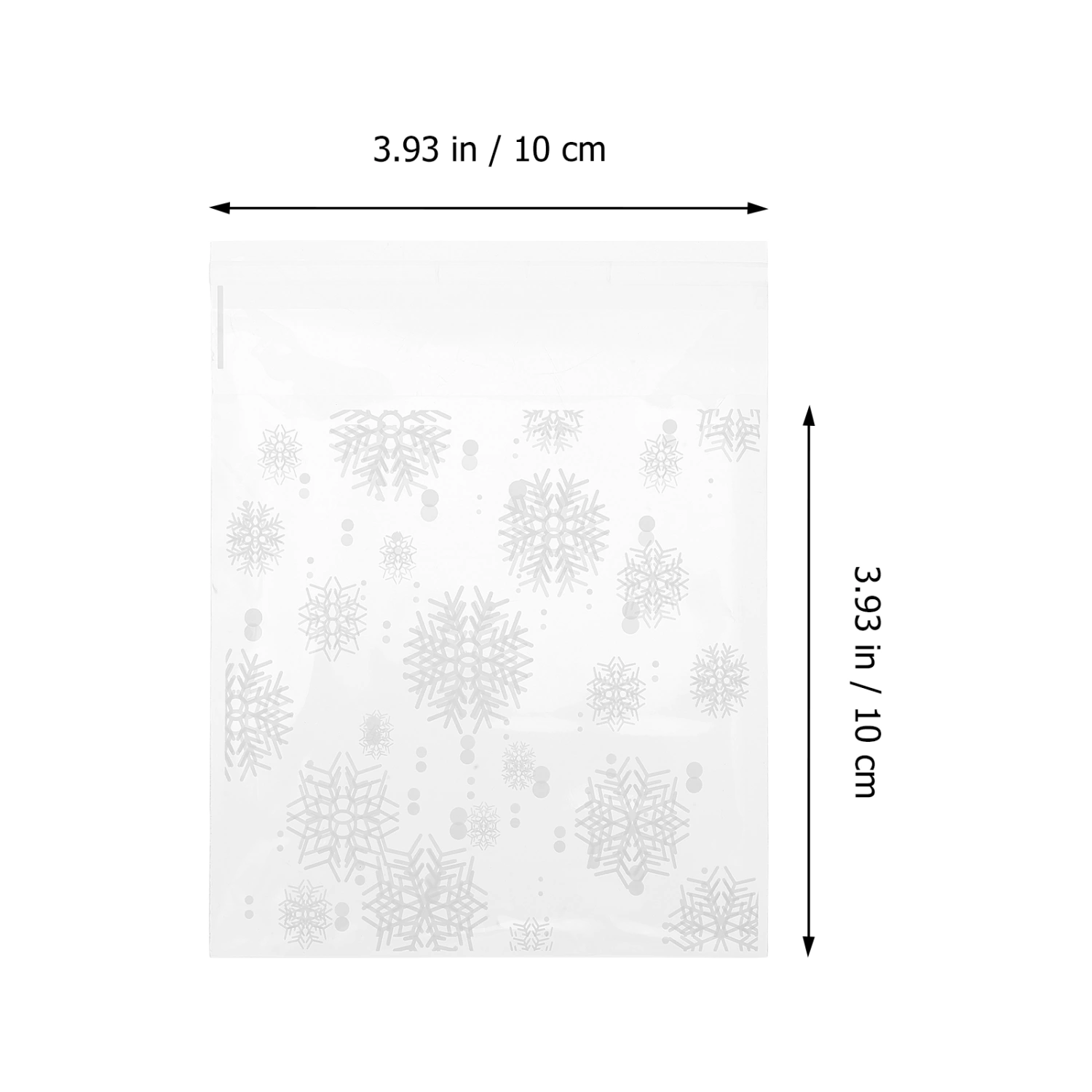 200Pcs Baking Packaging Bag Biscuit Storage Pouch Xmas Snowflake Bag Transparent