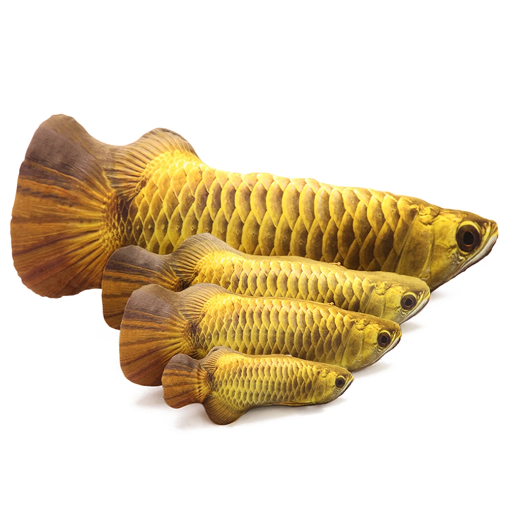 Pet Cat Fish Cushion Pillow Animal Cat Toy Fish Toy Catnip Toys Interactive Fish Doll (Gold Arowana)