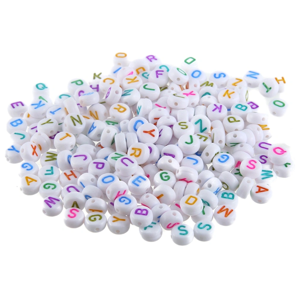 1000PCS Acrylic Colorful Alphabet Beads Round Letter Beads Charms for DIY Loom Bands Bracelets and Jewelry Making 7 x 4 mm