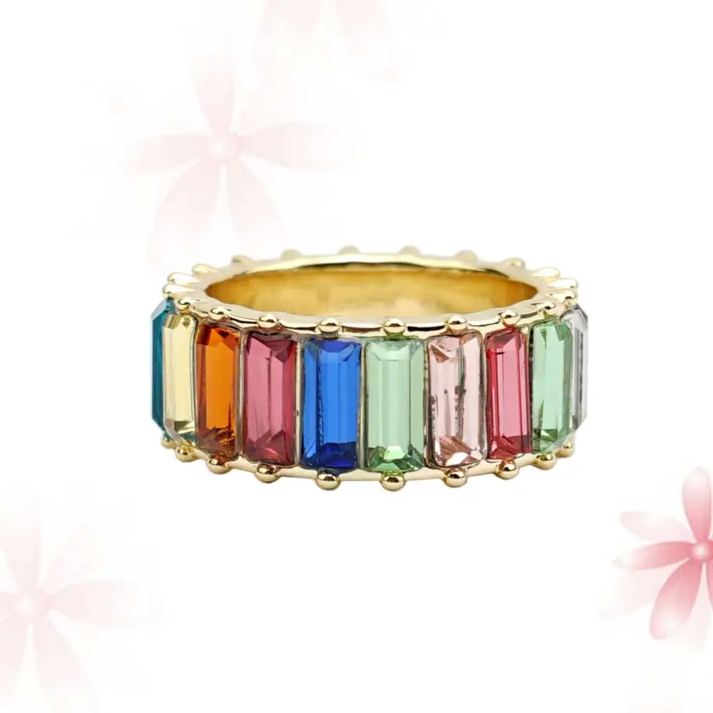 Colorful Crystal Rings Elegant Finger Rings Creative Finger Jewelry Finger Decoration 9