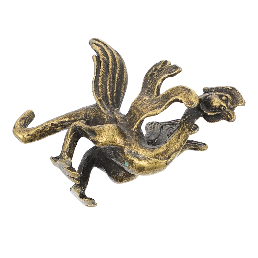 1Pc Brass Phoenix Decor Desktop Phoenix Shaped Adornment Creative Brass Decor