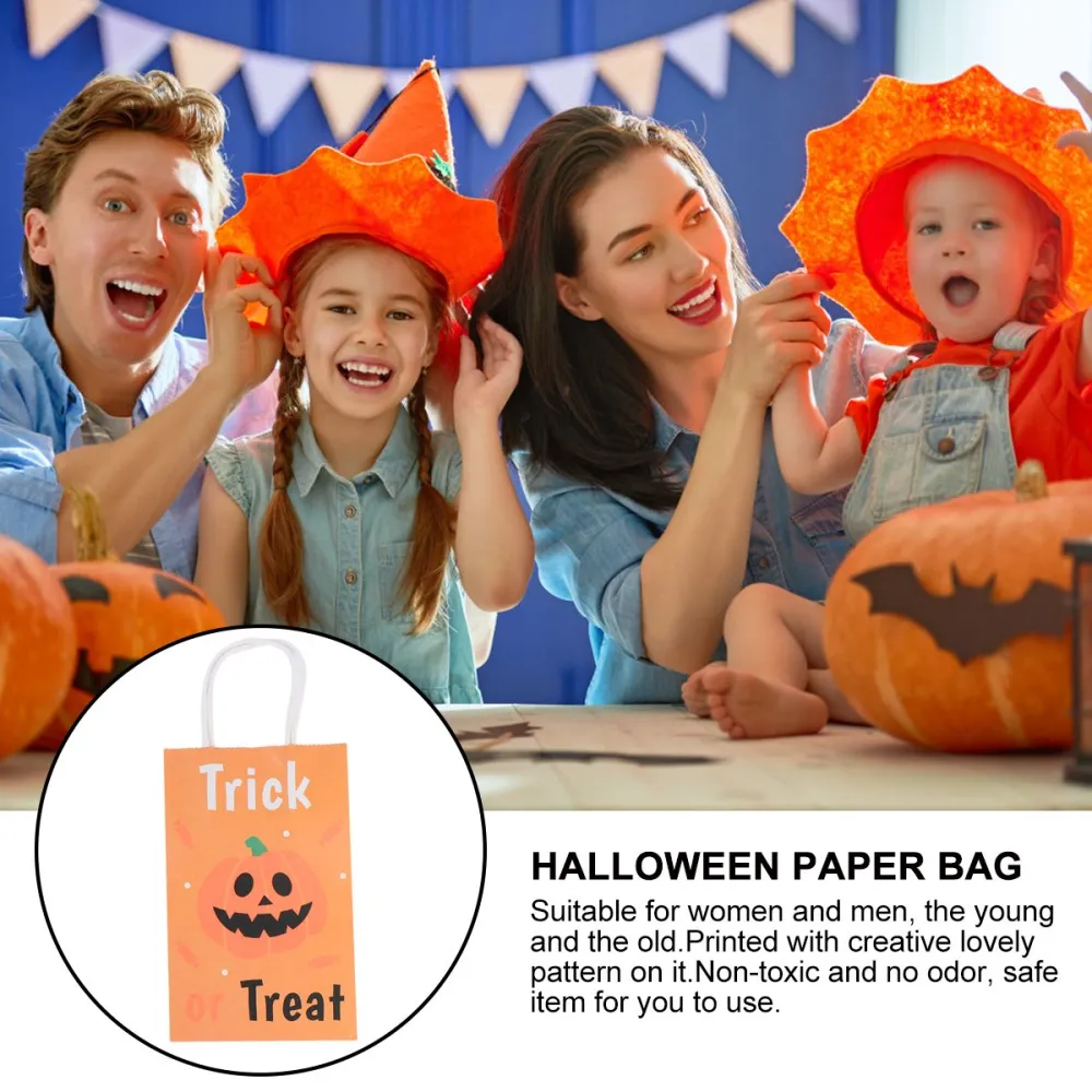 6PCS Practical Durable Paper Bag Halloween Candy Bag Trick Or Treat Bags