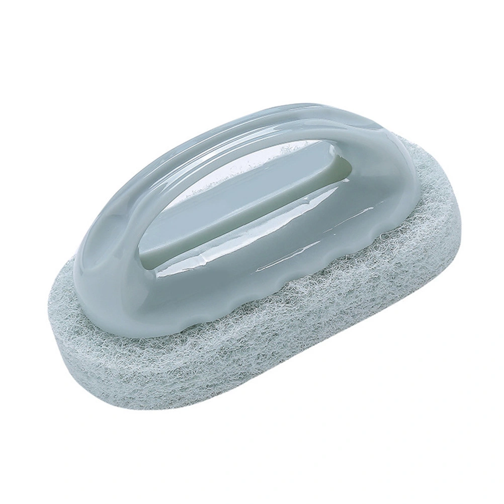 Household Handle Cleaning Brush Kitchen Sponge Bathtub Pool Scrub Brush Dish Washing Brush (Blue)