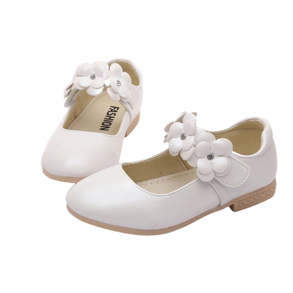 1 Pair Children Sole Shoes Fashion Flower Shoes Kids Adorable Shoes Shoes (White, Size 32, EU31, US13, UK12.5)