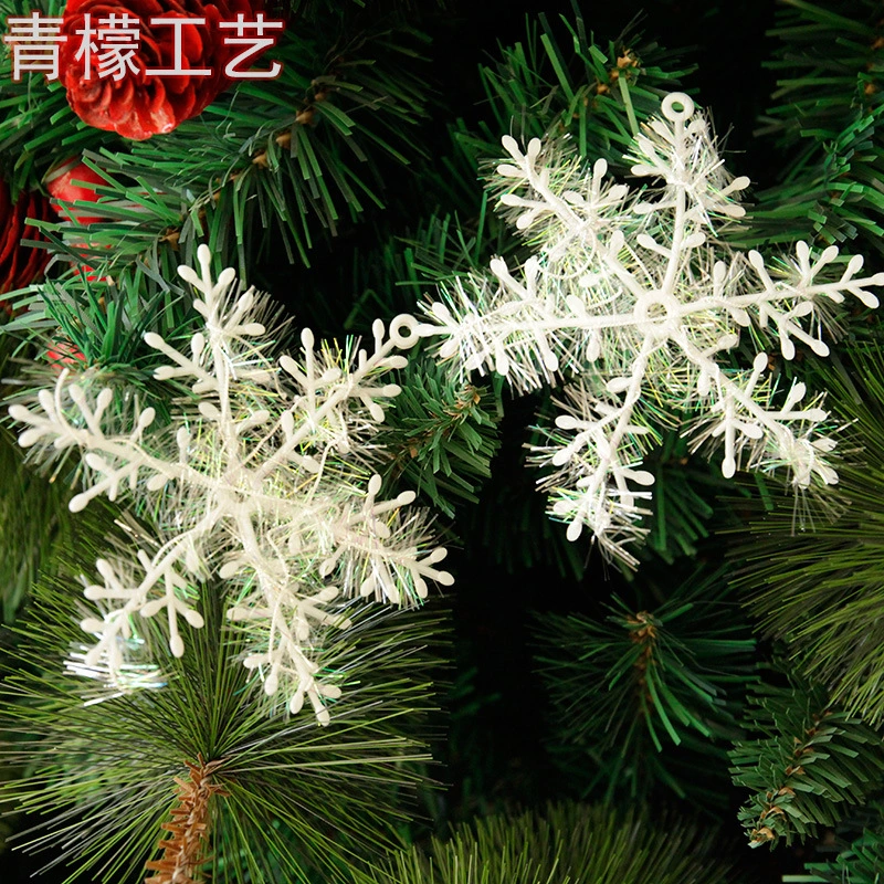 30pcs Christmas Snowflake Ornaments Plush Snow Flakes Pendants Christmas Tree Decorations