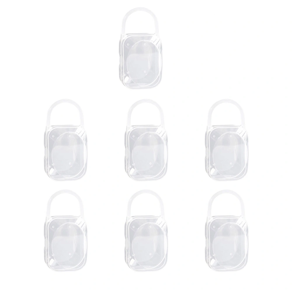 7Pcs Baby Pacifier Storage Box Portable Dust-Proof Pacifier Holder Infant Container White