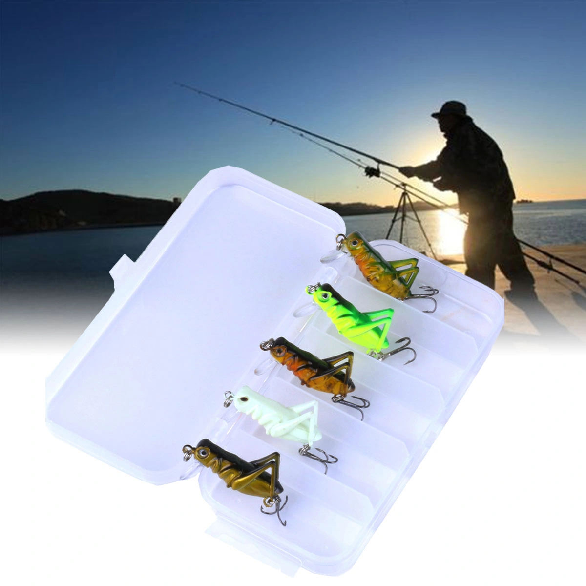 5pcs Simulation Shrimp Luminous Fishing Bait Fishing Gear Set Fishing Lures Fishing Set for Fishing