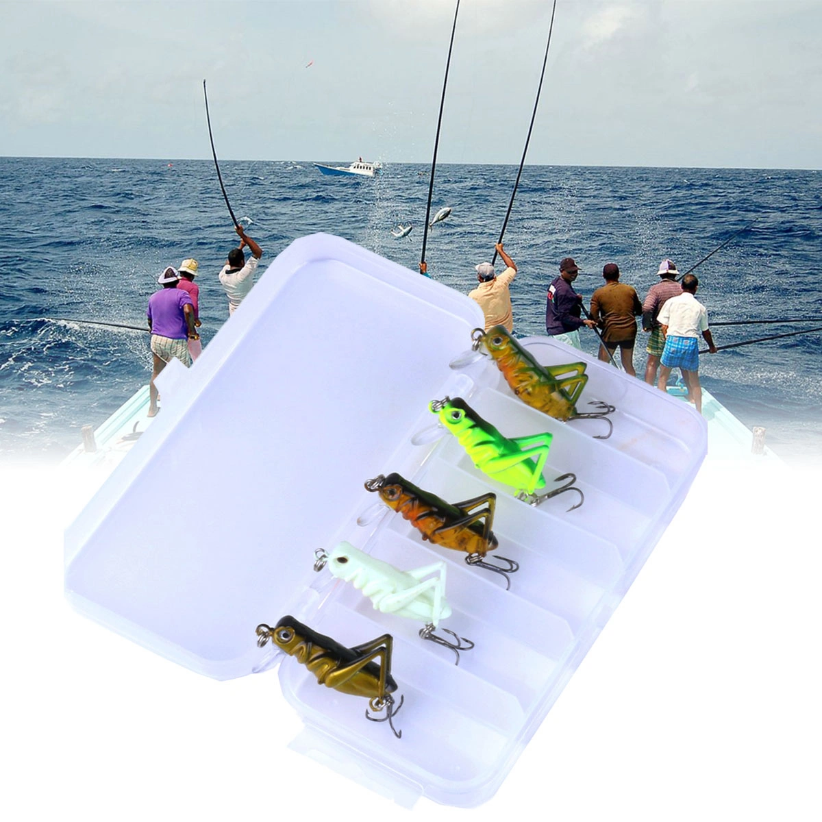 5pcs Simulation Shrimp Luminous Fishing Bait Fishing Gear Set Fishing Lures Fishing Set for Fishing