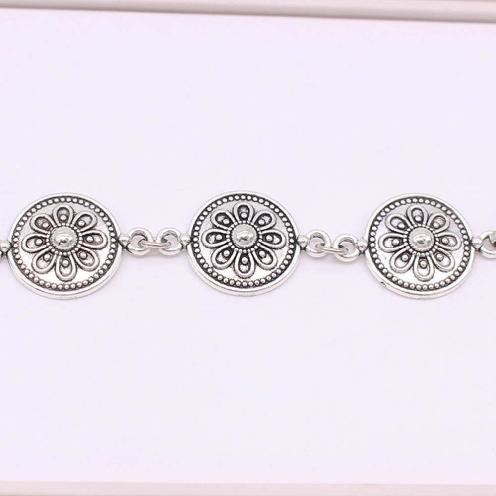 Round Flower Sweater Cardigan Clip Buckles Metal Buckle Buttons For Clothing Decoration Garment Hooks (Silver)