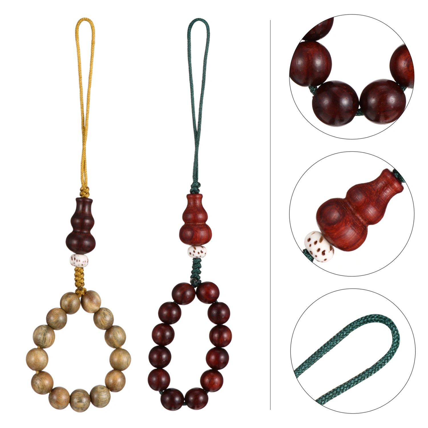1 Set 2 Pcs Chinese Style Cellphone Wrist Hand Straps Grip Lanyards Pendants