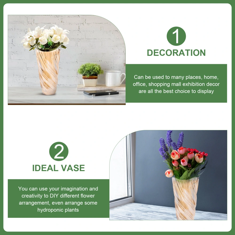 1PC Electroplating Wave Pattern Vase Glass Flower Arranging Vase Hydroponic Vase