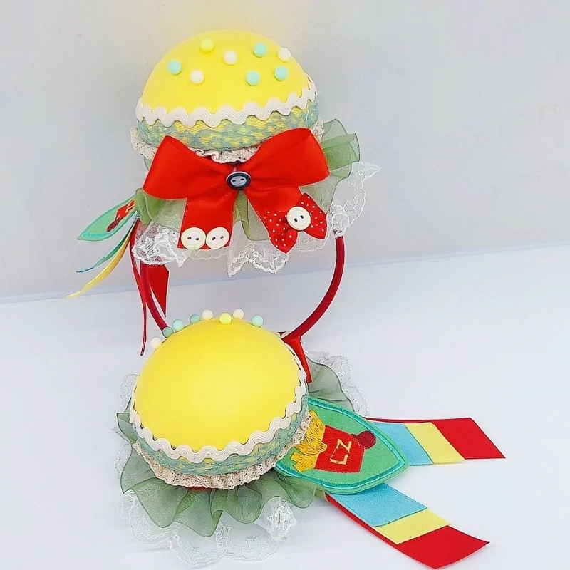 Cosplay Headband Novelty Hamburger Shape Headwear Girl Performance Headdress