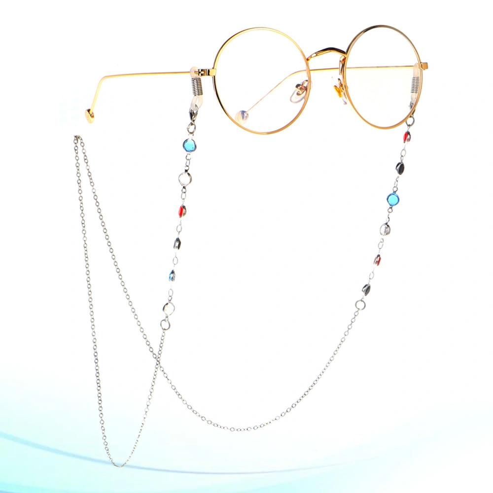 Colorful Glass Handmade Eyeglasses Strap Eyeglass Chain Sunglasses Holder Strap Eyewear Retainer Lanyard Silver