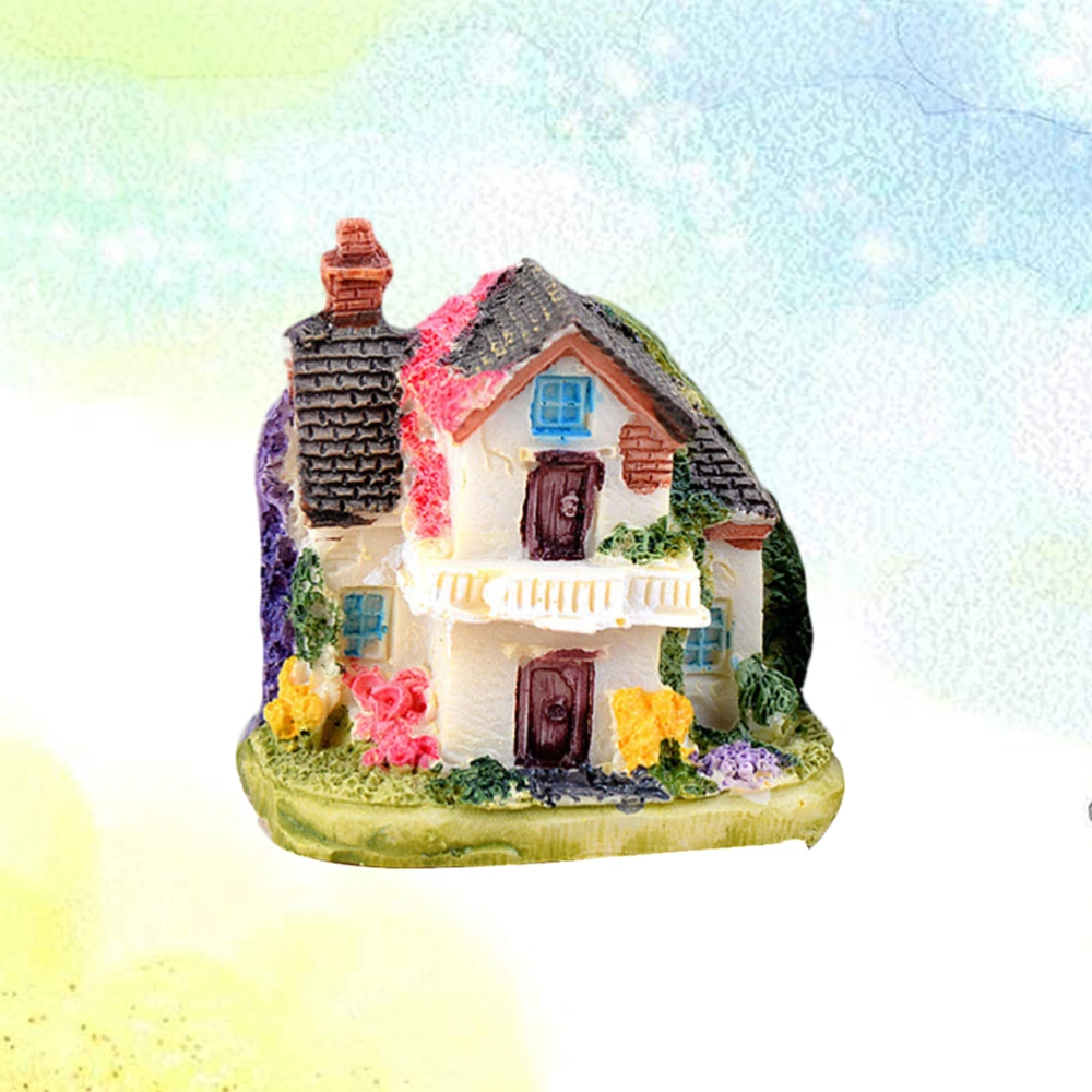 1pc DIY Miniature Villa Micro Landscape Decoration Ornament Resin Figurine Craft (Random of 4 Patterns)