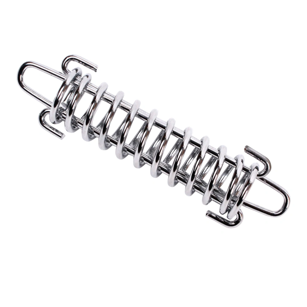 Tent Wind Spring Wind Rope Buckle Outdoor Camping High Strength Steel Rope Buckle Tent Fixed Buckle Spring Hook Buckle(Silver)