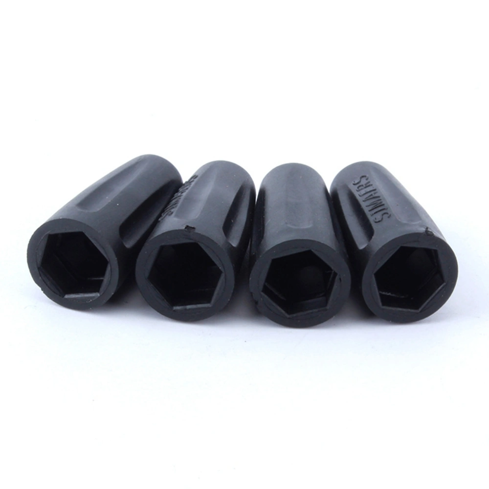 4pcs Hexagonal Plastic Screw Thread Protector Cover Vinyl Round Hose End Caps Finisher Pipe Stop