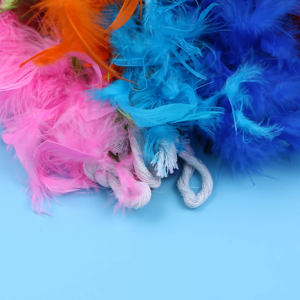 6 PCs 40g Colorful Feather Boas DIY Material Fringe Trim for Crafts Party Bulk Favor Supplies  (Mixed Color)