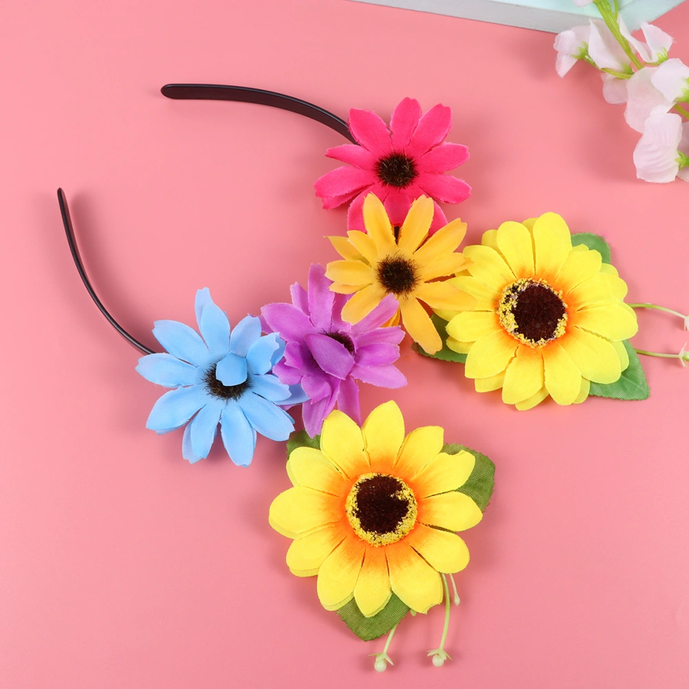 Spring Kids Headdress Adorable Sunflower Hair Performance Hair Accessory Children Party Hair Decor (3#)